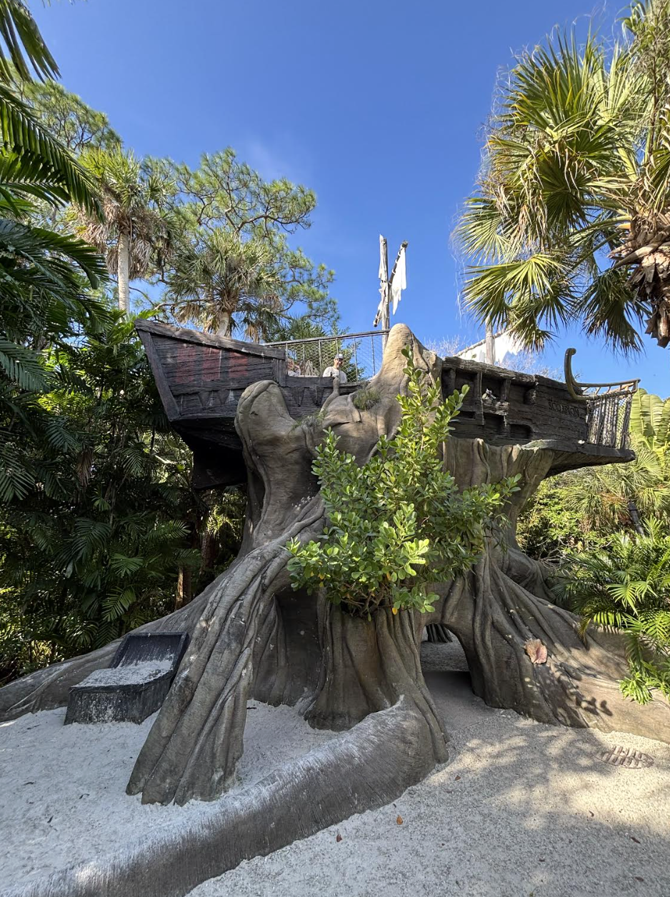Pirate shipwreck play structure at McKee Botanical Garden in Vero Beach
